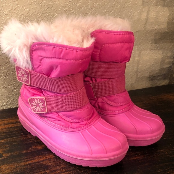 Other - Girls Pink Winter Snow Boots with Fur Trim 3